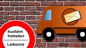 Neues Verkehrsschild für Paketzusteller