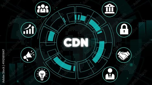 C D N Delivery Network Technology Concept with for Business Finance Security and Communication