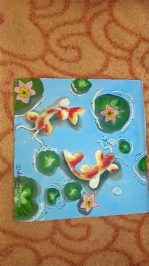 3D Canvas Painting with Fish 🐠#shorts