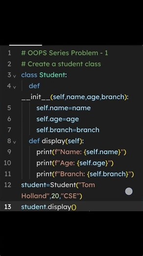 OOPS Series | Create a student class | #oop #python #programming