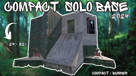 Rust: 紧凑舒适Solo独狼bunker基地建筑设计教学 24 RPG