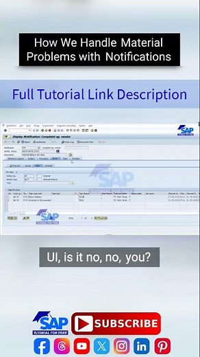 How We Handle Material Problems with Notifications | SAP Quality Notifications | SAP Course For Free