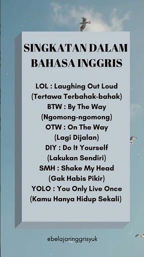 yuk belajar singkatan dalam bahasa Inggris! #part2 #singkatan #bahasainggris