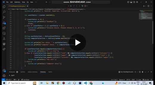 #javaprogramming #internship #internpe #rockpaperscissors #programmingjourney #learninganddoing #secondproject | Kavya R