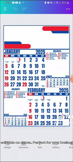 2025 Commercial Calendar Template - Editable on Canva