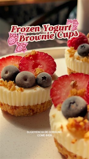 Cuando quieres algo rico y sin complicarte, checa estos Frozen Yogurt Brownie Cups. 🤩🩵 #elcambioempiezaconuno #fiberone #recetas #postres #food