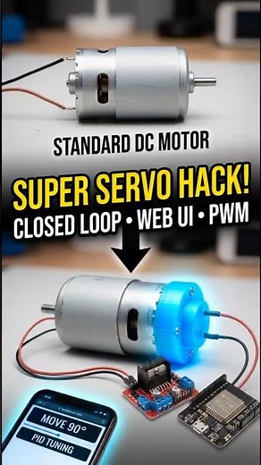Turn ANY DC Motor into a Smart Servo! ⚙️#servomotor #esp32 #mechatronics #robotics #servo