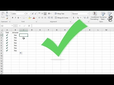 How to add check marks to a table in Excel: Insert a tick symbol (checkmark) in Excel