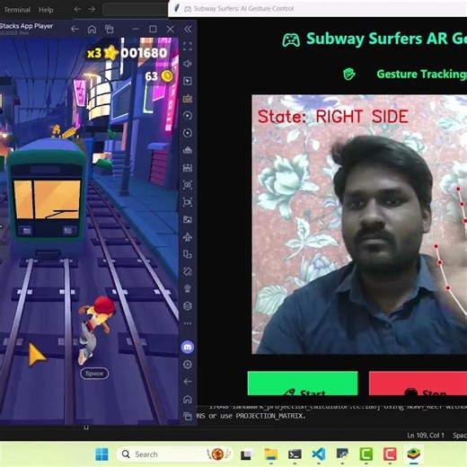 🤖 AI-Based Subway Surfers Control with Real-Time Hand Gesture Recognition