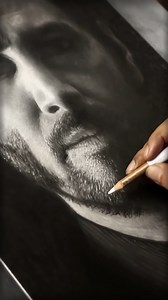 John Wick realistic portrait drawing inspired by Keanu Reeves