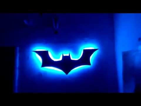 Batman logo wall lamp decoration with LED. DIY
