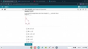 In the 30-60-90 triangle below, side s has a length of _ and si... | Filo