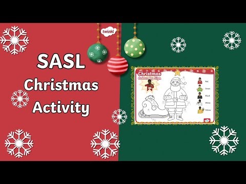 SASL Christmas Activity For Kids!| Colour by Sign