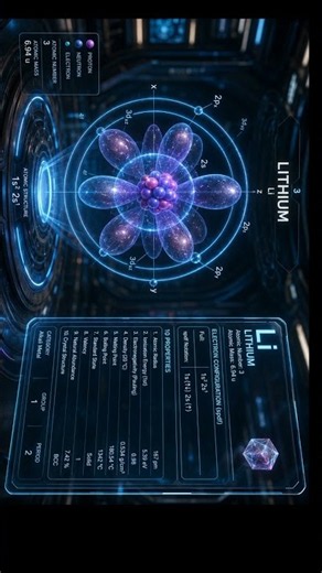 ​Explore the complete atomic structure of Lithium (Li) in this detailed 3D visualization.