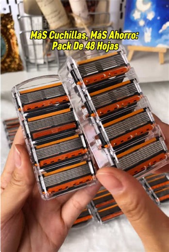 💈 Un pack que lo tiene todo: 48 hojas mango resistente 💎#afeitado #afeitar #rasuradora #cuchillas #barberia #newyearnewme