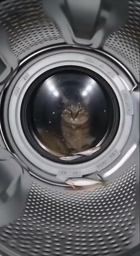 Cat vs. Washing Machine: The Ultimate Fish Spin Cycle 🐟😼 #cat #cute #cuteanimals