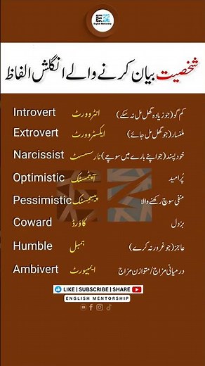 Personality Describing Words in English #shorts #learnenglish #englishvocabulary #viral