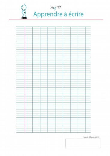 Page de lignes d'écriture vierge à imprimer
