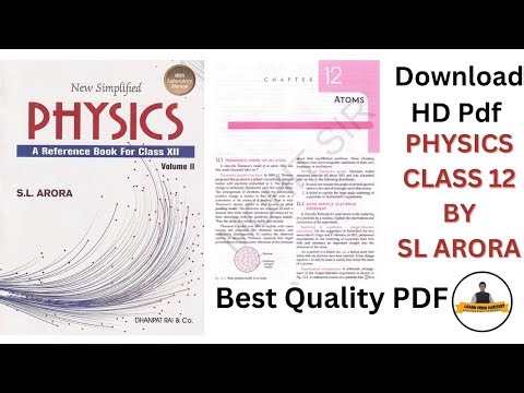 Physics by S.L. Arora Class 12th With PDF Download Chapter 12 Atoms
