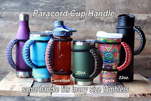 Paracord Cup Handle. Made With 550 Paracord & Bungee Shock Cord. Fits 20-32 Oz Yeti, Hydroflask, Tervis, Camelbak Fits Tumblers - Etsy