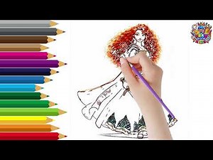How to Draw Merida from Brave | Step-by-Step Cartoon Drawing for Kids#kids