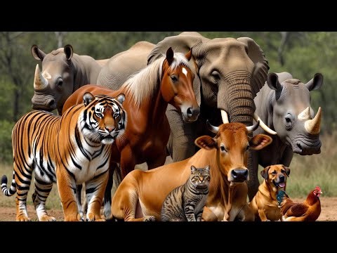 Real Animal Sounds Collection: Tiger, Horse, Elephant, Rhino, Cow, Cat, Dog, Chicken