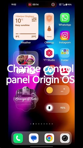 how change control panel in Origin OS