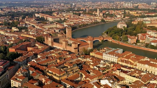 Medieval majesty: A drone's view of Castelvecchio Castle - Worldwide
