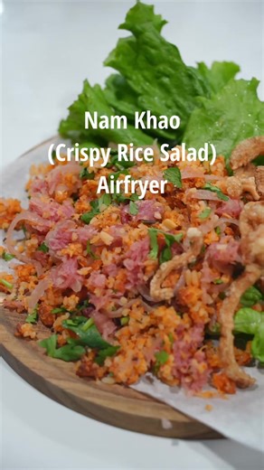 Crispy Nam Khao Rice Balls Recipe in Air Fryer