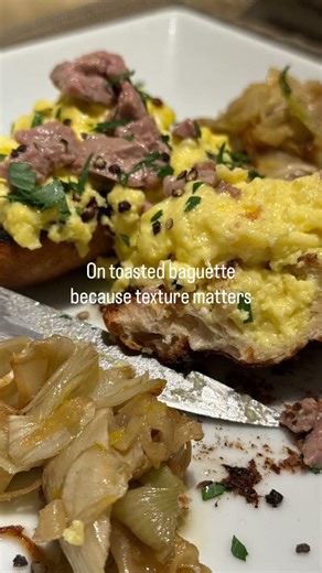 Leftovers, Elevated: Scrambled Eggs, Cod Liver & Sherry
