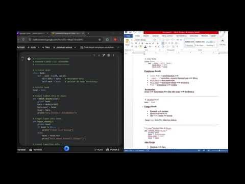 Menjelaskan code linked list dengan menu sederhana.