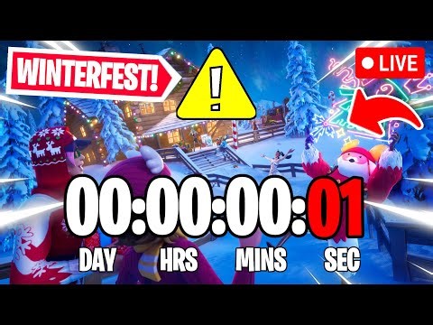 FORTNITE WINTERFEST 2025 COUNTDOWN LIVE🔴 24/7 & How Long Till Fortnite Winterfest!?