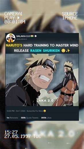 Naruto's Hard Training To Master Wind Release Rasenshuriken 😳✨