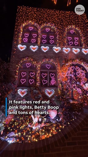 Celebrate love with a heart-filled wonderland. See a home already bursting with Valentine’s Day magic featuring glowing lights, Betty Boop and hearts everywhere. | USA TODAY