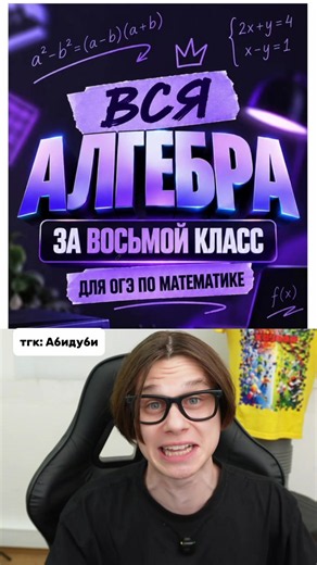 Вся алгебра 8 класса перед первым пробником | tgk: абидуби #математика #огэ #рекомендации #егэ #рек
