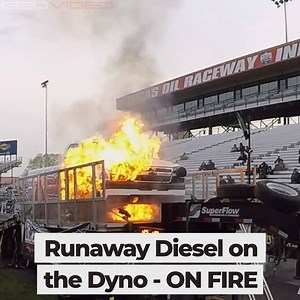 MASSIVE FIRE - Runaway Diesel on the Dyno! | 1320Video.com