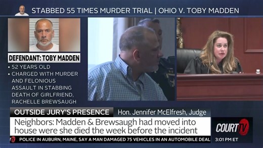 Toby Madden broke down crying and sobbing before opening statements in the Stabbed 55 Times Murder Trial even began. https://www.courttv.com/title/stabbed-55-times-murder-trial-defendant-has-outburst-before-openings/ | COURT TV