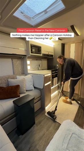 Touring with Riva on Instagram: "First caravan reset in the new van ✨ Nothing makes me happier than giving it a good clean after being away — I just love it! Who else loves cleaning their caravan after a trip away? 🧼 #caravancleaning #caravanreset #touringcaravan #newcaravan #swiftcaravan"