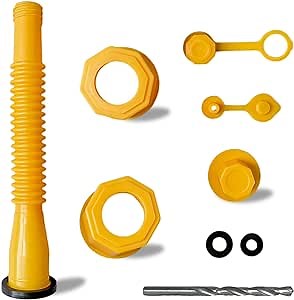 Gas Can Spout Replacement, Gas Can Nozzle Stoppers Vent Caps Gas Can Spout Kit for 1/2/5/10 Gal Replacement of Old Tanks (A)