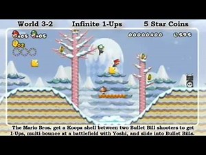 New Super Mario Bros. Wii Walkthrough: Peach's Castle Hint Movies- World 3 [Episode 45]