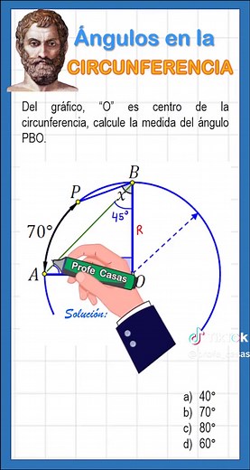 Ángulos en la circunferencia: Problemas resueltos y explicados