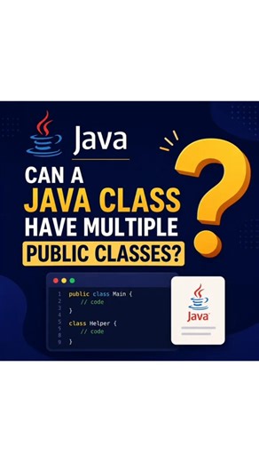 Can a Java class have multiple public classes?🤔 | Java | Programming | Education
