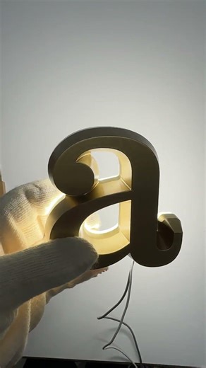 Gold Sandblasted Acrylic Backlit Letters – 3D Illuminated Sign