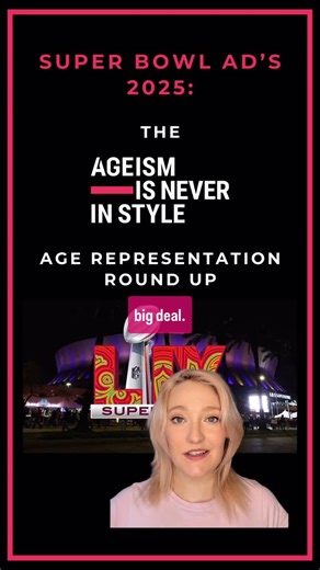 Ageism Is Never In Style® on Instagram: "This year’s Super Bowl ads featured over 21 celebrities aged 50+, with 41% of ads featuring older individuals in total. But was this really a win for age representation, or did they just lean into clichés, stereotypes, and outdated narratives? Super Bowl commercials are some of the most important and prestigious moments in brands’ and advertisers’ calendars. With big production value, humour, cultural references, surprises and star power , they offer bran