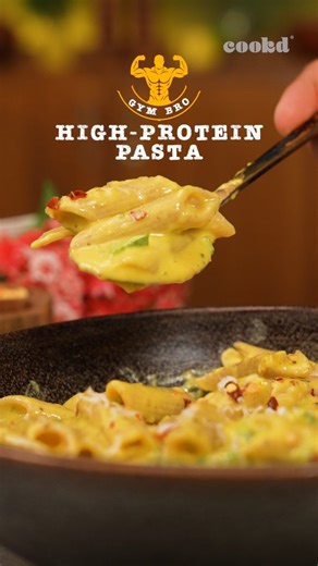 Cookd on Instagram: "This pasta packs 70g of protein! Gym bro is back with amazing, healthy recipes 🔥🥗 #gymbro #cookdathome #cookd"