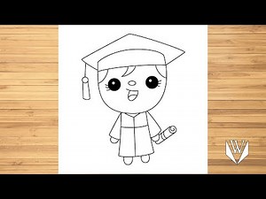 How to draw Graduate Step by step, Easy Draw | Free Download Coloring Page