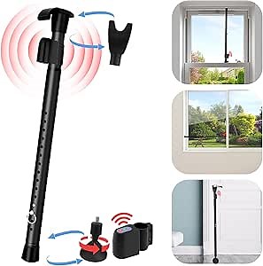 Hysagtek Door Security Bar & Sliding Patio Bar with Alarm, Adjustable Window Jammer - Heavy Duty Door Stopper for Home, Apartment, Travel, Black
