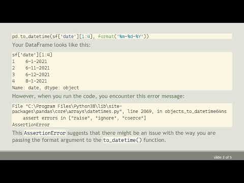 Fixing the Assertion Error in Date Conversion with Pandas in Python