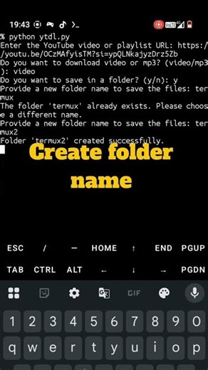create youtube-downloader with python | python scripting using termux#shorts #termux
