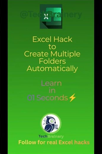 Excel hack to create folders in secs. #excel #shorts ##ExcelHack #ExcelTips #YTShorts #Productivity